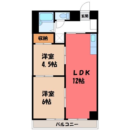 竹林マンションⅡの物件間取画像